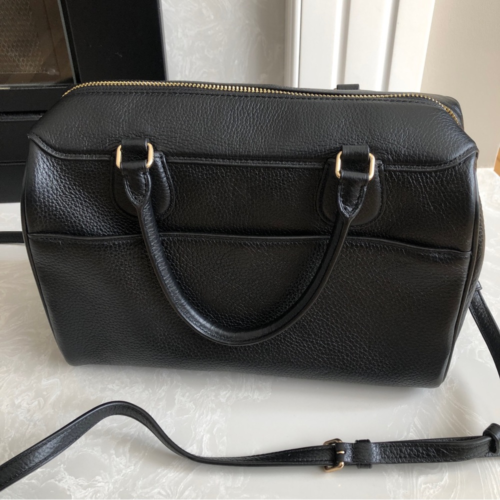 Coach Pebble Leather Large Bennett Satchel Crossbody Bag Black Style F31376 - Picture 4 of 12